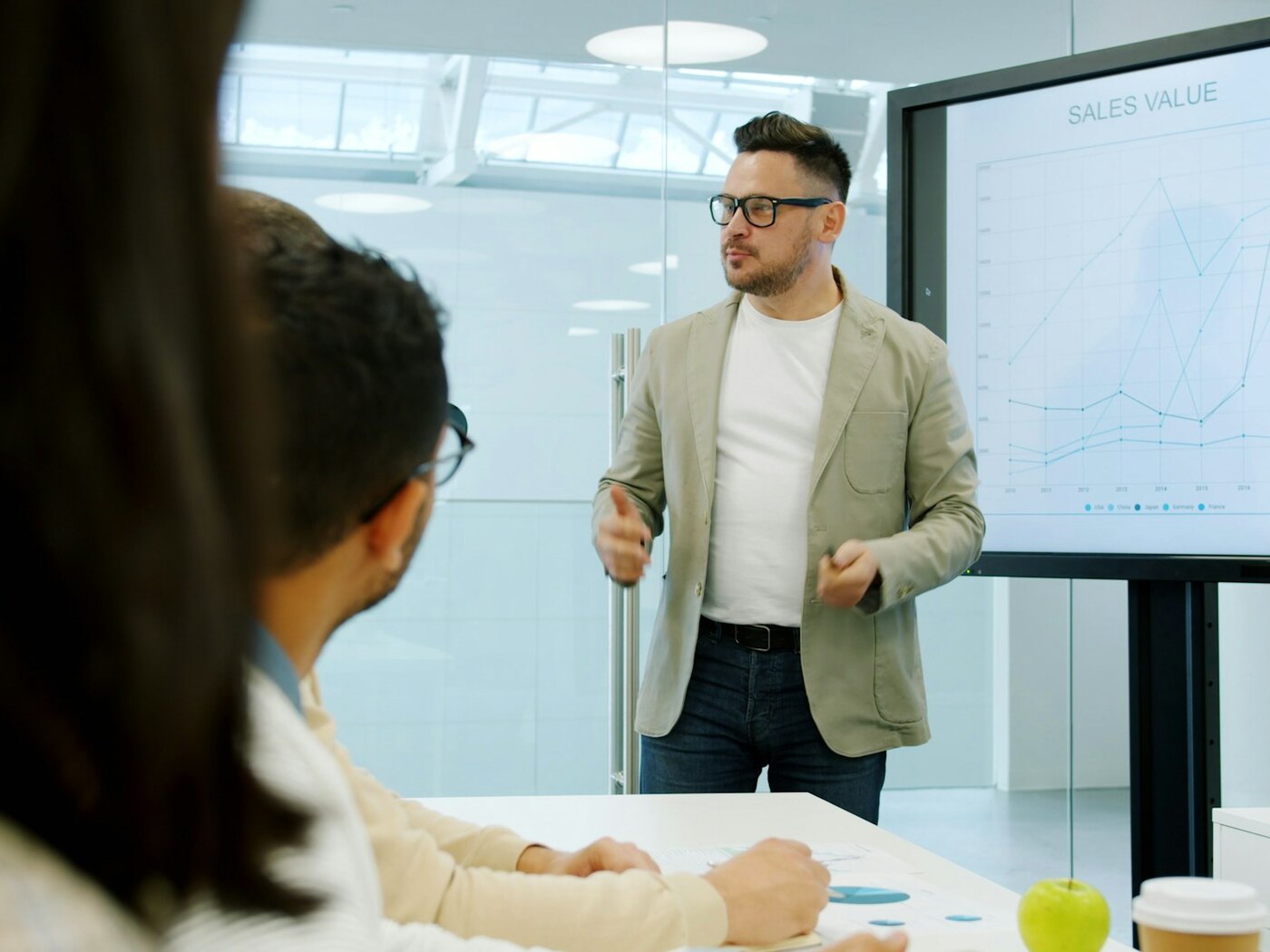A speaker telling a story to an engaged audience